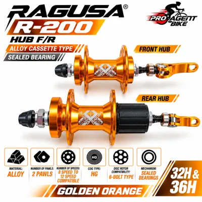PRO AGENT X RAGUSA R200 HUB 32H AND 36H F/R R-200 & R100 (SALE) ALLOY CASSETTE TYPE SEALED BEARING