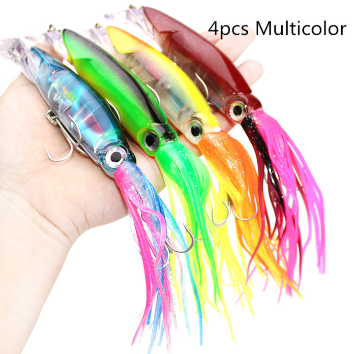 14cm 40g Octopus Squid Fishing lures Beard Minnow Skirt Bait with