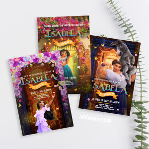 3R/4R-sized Isabela Encanto Theme Birthday Invitation Magical Madrigal