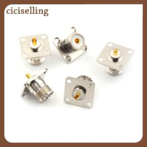 [ciciselling] 5x UHF Female SO239 Panel Chassis Mount Flange Mount Solder Cup RF Connector