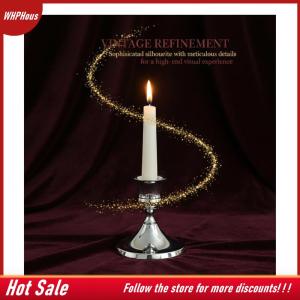【COD】🔥🔥🔥 2Pcs Vintage Elegant Tabletop Candle Holders Iron Candlelight Dinner Props Bar Party Candelabra Home Hotel Decorations