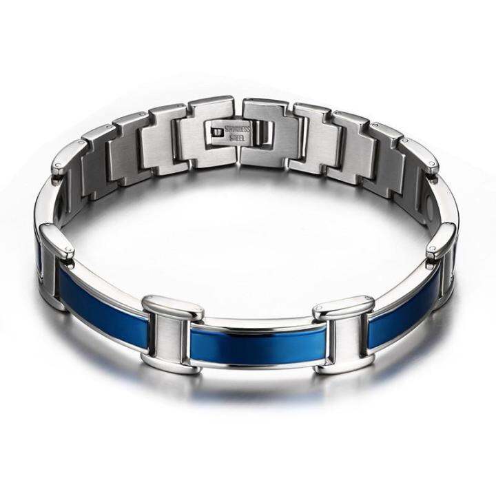 Blue titanium shops bracelet