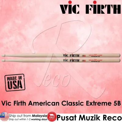 Vic Firth Drum Stick Hickory Drumstick American Classic 7A 5A 5B 8D X5A X55A X5B X55B FS7A FS85A AJ6 Metal Kayu Drum