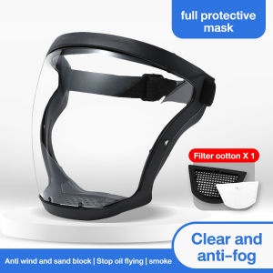 PM2.5 Filter Protective Shield Outdoor riding motorcycle Full Face Cover Transparent Sunscreen Mask