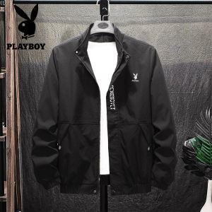 PLAYBOY 2022 Spring and Autumn New Mens Classic Fashion Versatile Solid Color Jacket Mens Casual Slim Fit Large Size High Quality Jacket M-4XL