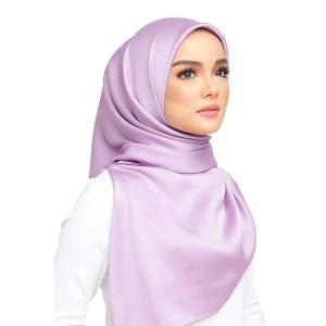 90cm Tudung Bawal Pure Big Square Headscarf Hair Band Dress Paired Candy Silk Plain Hijab Office Lady Beach Muslim Girl Turban Shawl Sarung Aisya