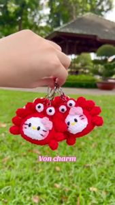 Móc Khoá Len Cua Kitty Dễ Thương Handmade Móc Khoá Thủ Công Treo Túi Xách Quà Tặng Ý Nghĩa - Voncharm