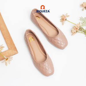 Riqueza YEONA Sepatu Flat Shoes Wanita Flatshoes Balet Slip On Quilted