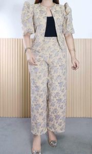 hanCasual Office Formal Filipianiana Graduation Wedding Anniversary  Puff Sleeves Top Bolero Blazer  and Pants    fits up to xl  classy and elegant timeless classic  timeless top casual or party classic top super kapal ng tela hindi kayo magsisi our aimna