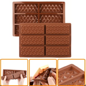 Chocolate Mold Food Grade Silicone Homemade Board Mould Rectangular Cube Bar Shape Chocolate Making Model Cake Mold High Temperature Resistant Silicone Mold Baking Mold Tools
