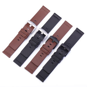 Aotelayer 18 20 22 24mm Width Quick Release Genuine Leather Flat Head Universal Watchband For Samsuang Galaxy Watch 4 3 45/41/42/46mm For Gear S3 S4 Active2 Strap Wristbands