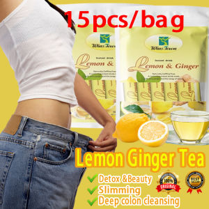 Lemon Ginger Tea Slimming Diet Tea Detox Natural Lemon & Ginger Organic Healthy Burn Fat Weight Loss Tea