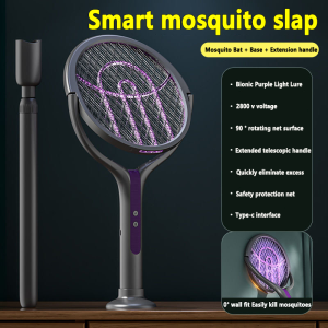 Rechargeable electric mosquito killer racket Rotating Head multifunctional Indoor mosquito racket