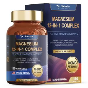 Totaria Magnesium Complex 700mg Magnesium Glycinate Supplement With 12 Active Magnesium For Nerves Function Muscles Recovery Heart Health Mood Improve Sleep Quality