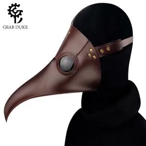 Phong cách Steampunk Âu Mỹ PU Mặt nạ đầu lụa bác sĩ dịch bệnh Halloween đạo cụ quán bar quà tặng