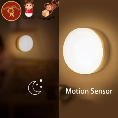 ⭐SG⭐ LED Smart Motion Sensor Night Light Rechargeable Tri-Colour Wall Lamp for Bedroom Closet Kids