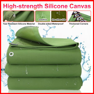 10FTx16FT(With Free Rope) Thickened Trapal Waterproof Wear-Resistant Silicone Tarpaulin Canvas Trapal Waterproof Makapal Truck Covers Tolda Trapal Rain Cover Makapal Sale Sunscreen Multiple Size available 5*6FT/ 6*6FT/ 6*10FT/ 10*10FT/ 10*13FT/ 10*16FT