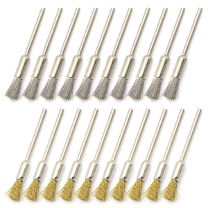 20Pcs Clean End Brush Pen Wire End Extended Small Wire Brush Polishing Wheel Brush for Rotary Tool Easy to Use