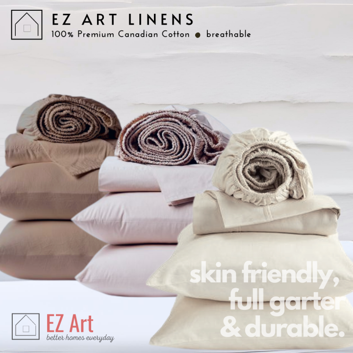 EZ Art Linens Neutral Brown Shade Fitted Bedsheet Full Garter