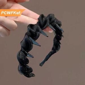 【PCWFKef】 Thanh lịch tính khí Rhinestone thiết kế hairband cho phụ nữ hàng ngày mặc mũ nón không trượt rửa mặt Headband Phụ kiện tóc