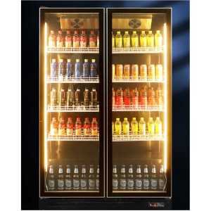 Commercial Beverage Fridge Glass Door | Energy Saving Copper Pipe Cooling | Display Chiller Refrigerator | Bar Drink Cooler