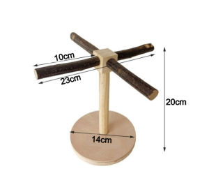 🇸🇬 Parrot Tabletop Rotating Windmill Perch Playstand with Chewing Toy