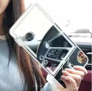 Cermin/Kaca Make up Kosmetik Mobil LED Rechargeable - 3x dan 1x Pembesaran