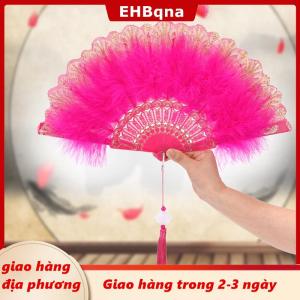 [COD] EHBqna 3PF Ship within 24 hours Quạt xếp lông vũ kiểu Lolita phong cách tiên nữ ngọt ngào Nhật Bản đậm chất gothic cổ điển quạt cầm tay dùng trong khiêu vũ cung đình có mặt dây chuyền trang trí — quà tặng trang trí tiệc cưới