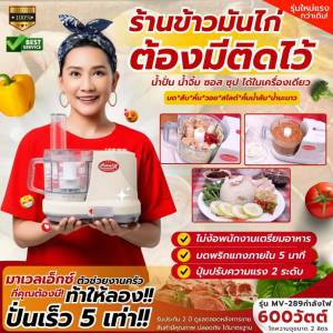 พร้อมส่ง * รับประกัน 2 ปี * เครื่องปั่นอเนกประสงค์ มาเวล Marvel - X เครื่องเตรียมอาหาร บด หั่น สับ ซอย สไลด์ คั้นน้ำส้มน้ำมะนาว รุ่น MV-289 ของแท้100%