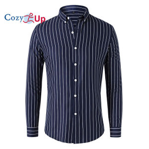 Cozy Up Men Casual Button Down Shirt Long Sleeve Stripe Shirt for Men Slim Fit stripe shirt