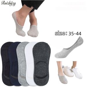 Ruizhijzg Ready Stock Unisex No Show Socks For Mens And Womens Non slip Liner Low Cut Cotton Boat Ankle Casual Short Invisible Sock Black Grey Plain Color