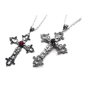 Vintage Cross Pendant Necklace for Women Men Chain Goth Choker Grunge Accessories Gothic Male Female Necklaces