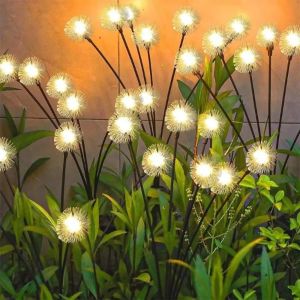 INNEWIN Solar Powered Plush Ball Lights Landscape Lighting Garden Dandelion Lights  Patio Lighting Ground Mounted Lights for Outdoor Courtyard