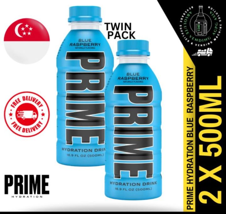 [TWIN PACK] PRIME HYDRATION Blue Raspberry 500ML X 2 (BOTTLE) (New ...