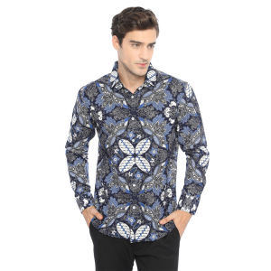 Agrapana Batik Slim Fit Pria Nala Baju Kemeja Slimfit Mewah Lengan Panjang Terbaru Dewasa Premium - Size (CM) S-XXL, Warna Terbaru, Perawatan Mudah