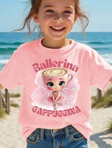 [Local Stock] VCC Italian Brainrot Animals Kids T-Shirt Ballerina Cappuccino Short Sleeve Tops for Kids Funny Meme Cute Tee Tops Summer Clothing