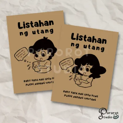 Pororot Studio | Mini Listahan ng Utang / Loan Tracker Planner Diary Journal Pocket Small Kraft cute