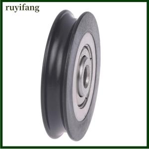 ruyifang ลูกรอกประตูเลื่อน6x39x8มม. ล้อเว้าเชือกลวดร่องตัวยูเหนือล้อยางห่อพลาสติกไนลอนแบริ่งลูกกลิ้ง