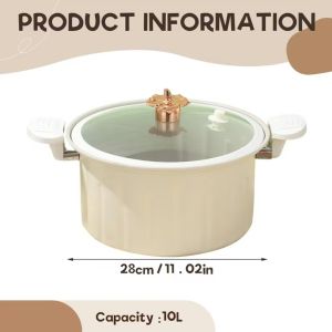 BINLU Best Seller NON-STICK MICRO PRESSURE COOKER | 10L Non-stick Micro Pressure Cooker with Secure Lock Spill-proof Stock Pot with Lid Silicone Seal Valve Pressure Pot for Cooking multi-functional soup pot with Handle Induction Cookware for All Stovetops