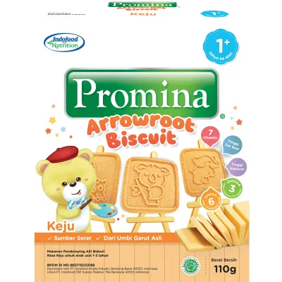 Promina Arrowroot Cookies Keju N-Shape 110 g