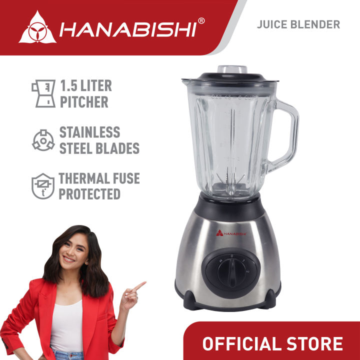 Hanabishi Super Blender HJB123 1.5 liter Capacity with Glass Jar Lazada PH