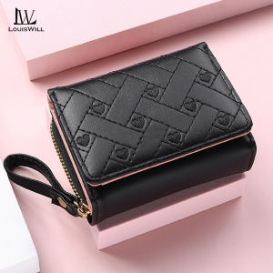 LouisWill Womens Wallet Card Holder Simple Fashion Purse Female Short Wallet Ladies Money Bag Chic Card Holder Small Purse Exquisite High-End Credit Vintage Card Wallet