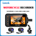 SE60 Motorcycle Recorder 3.0 Inches IPS Screen Front and Rear Lens Makes the IP65 Waterproof Support Playback Video View Pictures. 