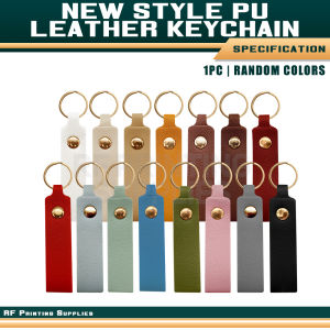 RF Printing - New Style PU Leather Keychain – Durable Key Holder (1PC) Random Colors
