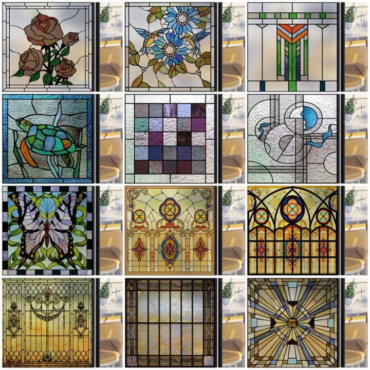 Window Film Frosted Stained Glass Films Customized Art Deco Design ...