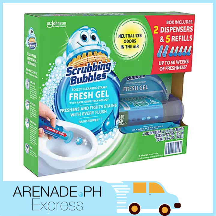 Scrubbing Bubbles Toilet Cleaning Stamp Fresh Gel (2 Dispensers & 30