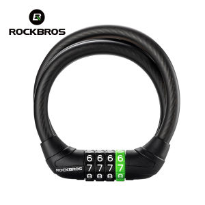 【SG Delivery】ROCKBROS Steel Cable Password Lock Multifunctional Anti Theft Durable Portable Lightweight Multi-Scenario Chain Universal Lock Bike Paint Friendly MTB Road Bike