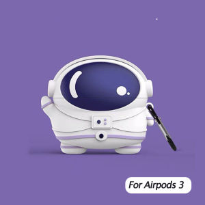KISSCASE For Apple AirPods Case 3D Cartoon Astronaut Spaceman Case For AirPods 1 2 Pro2 Pro 3 Case With Hook Soft Silicone BullDog Wireless Bluetooth Earphone Cover