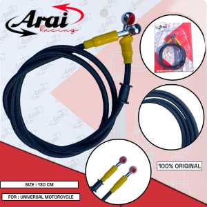 selang rem depan arai 130cm karbon black slang rem depan arai universal MJ55