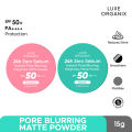 LUXE ORGANIX 24H Zero Sebum Instant Pore Blurring Weightless Matte Powder SPF 50 PA++++ Translucent & Natural. 